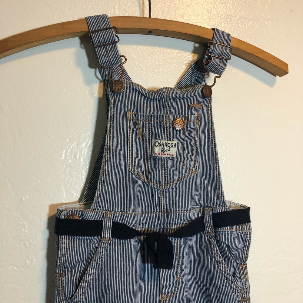 Oshkosh B'Gosh Engineer Stripe Overalls Kids 3T - Picture 3 of 6